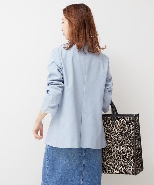 Spick & Span（スピックアンドスパン）の「リネンライクノーカラージャケット（ノーカラージャケット・レディース・ベージュ系その他/ネイビー/ブルー・36/38）」の17枚目の写真