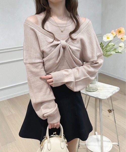 apres jour（アプレジュール）の「2WAYメランジニットアンサンブル【ZOZOTOWN限定アイテム】（アンサンブル・レディース・オフホワイト/ライトブルー/ピンクベージュ・フリー/X-LARGE）」の3枚目の写真