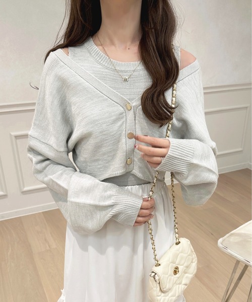 apres jour（アプレジュール）の「2WAYメランジニットアンサンブル【ZOZOTOWN限定アイテム】（アンサンブル・レディース・オフホワイト/ライトブルー/ピンクベージュ・フリー/X-LARGE）」の16枚目の写真