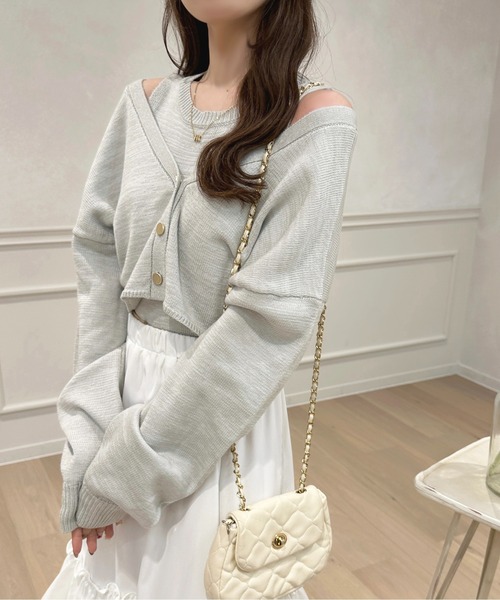 apres jour（アプレジュール）の「2WAYメランジニットアンサンブル【ZOZOTOWN限定アイテム】（アンサンブル・レディース・オフホワイト/ライトブルー/ピンクベージュ・フリー/X-LARGE）」の17枚目の写真