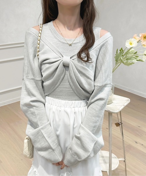 apres jour（アプレジュール）の「2WAYメランジニットアンサンブル【ZOZOTOWN限定アイテム】（アンサンブル・レディース・オフホワイト/ライトブルー/ピンクベージュ・フリー/X-LARGE）」の20枚目の写真