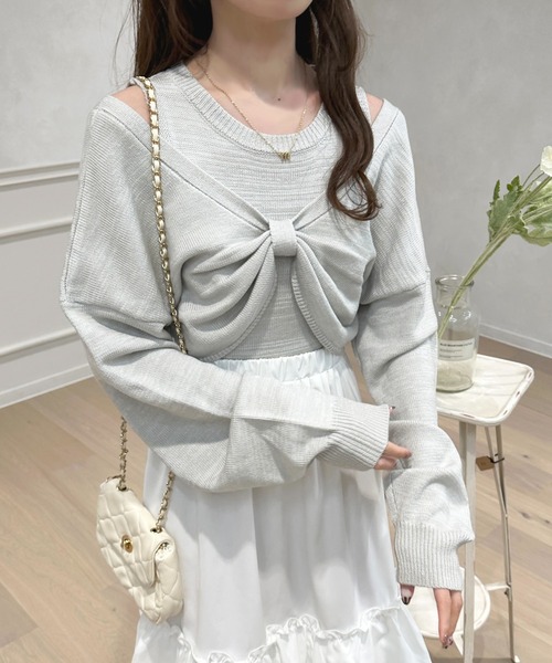 apres jour（アプレジュール）の「2WAYメランジニットアンサンブル【ZOZOTOWN限定アイテム】（アンサンブル・レディース・オフホワイト/ライトブルー/ピンクベージュ・フリー/X-LARGE）」の22枚目の写真