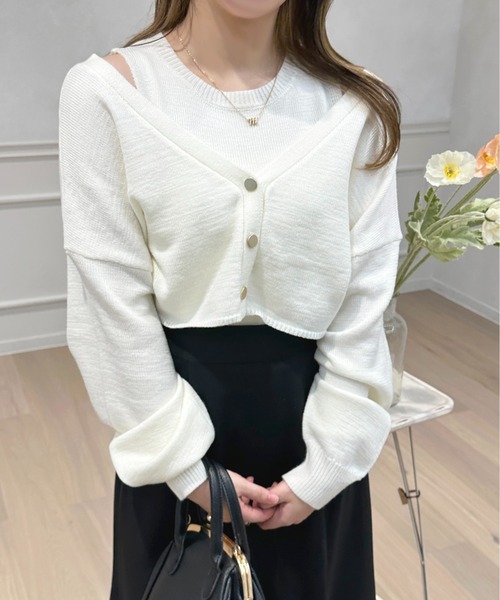 apres jour（アプレジュール）の「2WAYメランジニットアンサンブル【ZOZOTOWN限定アイテム】（アンサンブル・レディース・オフホワイト/ライトブルー/ピンクベージュ・フリー/X-LARGE）」の10枚目の写真