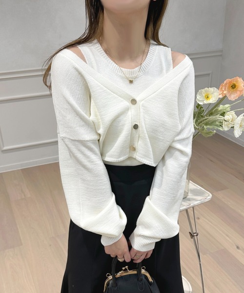 apres jour（アプレジュール）の「2WAYメランジニットアンサンブル【ZOZOTOWN限定アイテム】（アンサンブル・レディース・オフホワイト/ライトブルー/ピンクベージュ・フリー/X-LARGE）」の11枚目の写真