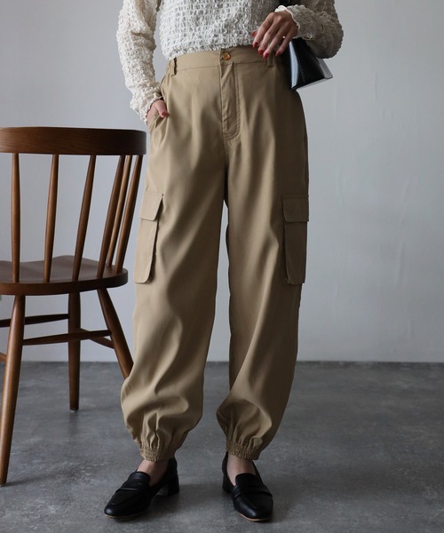 Riberry（リベリー）の「カーゴジョガーパンツ（カーゴパンツ・レディース・ブラック/ベージュ/カーキ/アイボリー/オリーブ・MEDIUM）」の3枚目の写真