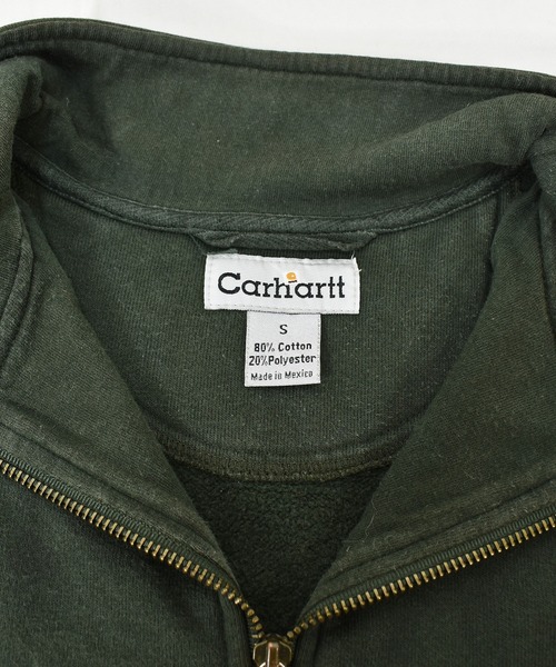 Carhartt(カーハート)の「【ヴィンテージ古着】Carhartt / カーハート ロゴ刺繍 1/4ジップ プルオーバー スウェット(スウェット・メンズ・カーキ・SMALL)」の5枚目の写真