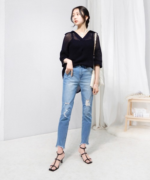 minia（ミニア）の「Tストラップナローサンダル（サンダル・レディース・ブラック/アイボリー/シルバー/カーキ/ブラウン・LL/S/M/L）」の21枚目の写真