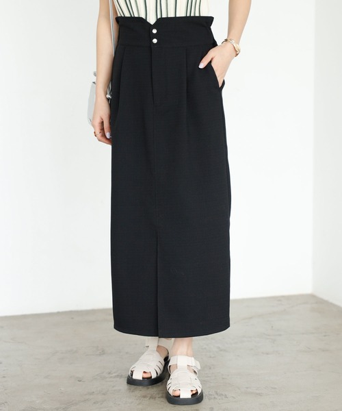 GeeRA(ジーラ)の「リネンタッチハイウエストタイトスカート(スカート・レディース・オフホワイト/ブラック・LARGE/MEDIUM)」の8枚目の写真
