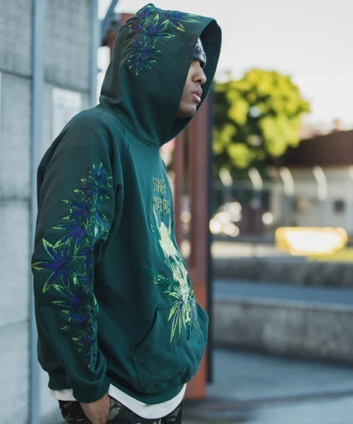 ROYAL FLASH（ロイヤルフラッシュ）の「MAYO/メイヨー/MAYO Devil Skull Embroidery Hoodie（パーカー・メンズ・グリーン/ブラック・L/XL/M）」の13枚目の写真