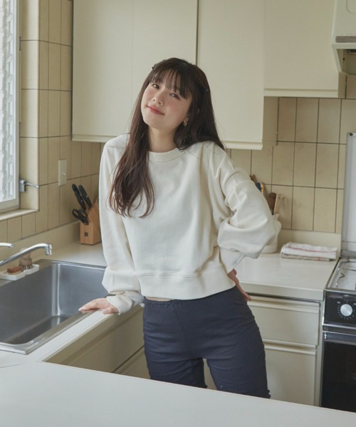 GIUNON（ジウノン）の「slit cuffs sweatshirts / スリットカフススウェット（スウェット・レディース・アイボリー/グレー/ブラック・FREE）」の17枚目の写真