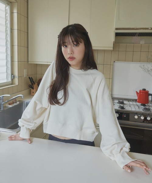 GIUNON（ジウノン）の「slit cuffs sweatshirts / スリットカフススウェット（スウェット・レディース・アイボリー/グレー/ブラック・FREE）」の10枚目の写真