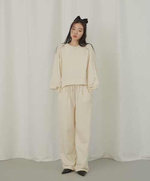 GIUNON（ジウノン）の「slit cuffs sweatshirts / スリットカフススウェット（スウェット・レディース・アイボリー/グレー/ブラック・FREE）」の14枚目の写真