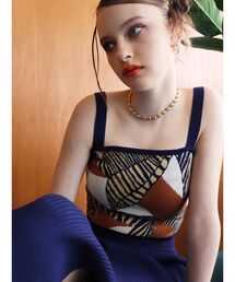 ジャガードキャミニット【セットアップ着用可能】