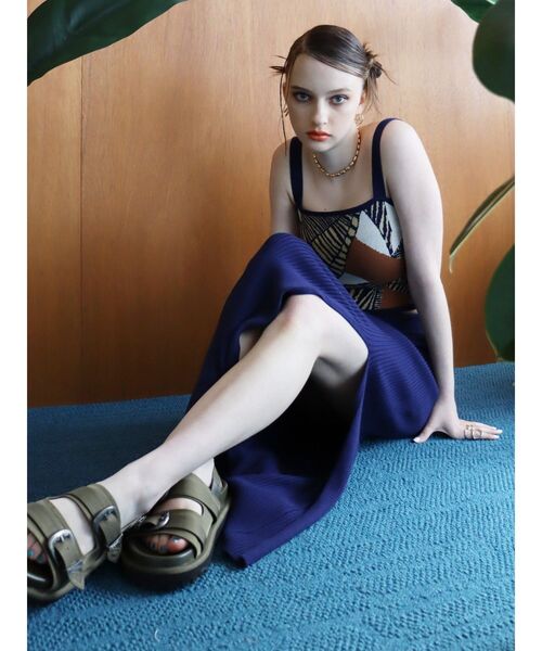 EVRIS(エヴリス)の「ジャガードキャミニット【セットアップ着用可能】(キャミソール・レディース・ブラック/ネイビー/オレンジ・FREE)」の16枚目の写真