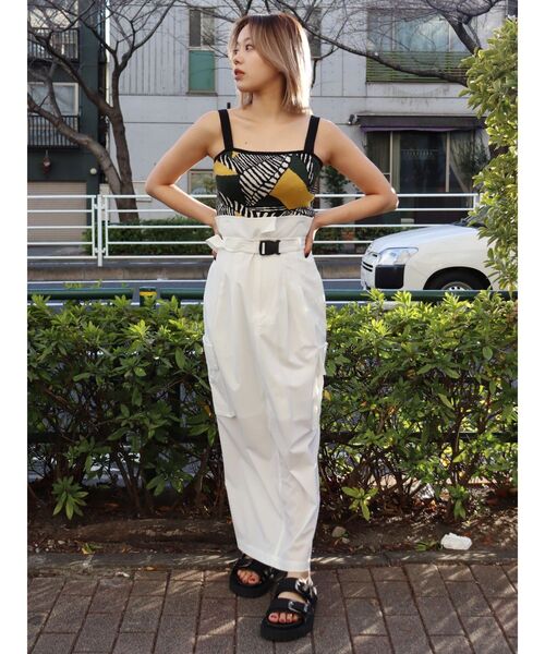 EVRIS(エヴリス)の「ジャガードキャミニット【セットアップ着用可能】(キャミソール・レディース・ブラック/ネイビー/オレンジ・FREE)」の17枚目の写真