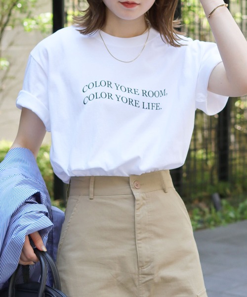 HER CLOSET（ハークローゼット）の「【shemoshelly】WEB限定waveロゴTシャツ（Tシャツ/カットソー・レディース・ブラック/ホワイト・S/M/L）」の2枚目の写真