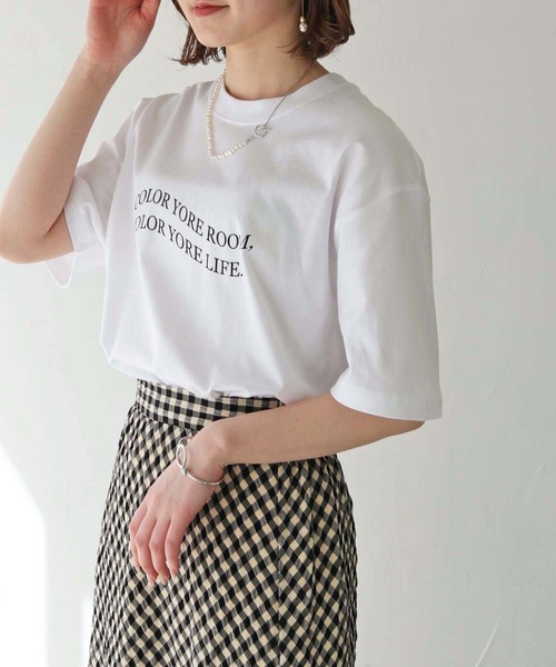 HER CLOSET（ハークローゼット）の「【shemoshelly】WEB限定waveロゴTシャツ（Tシャツ/カットソー・レディース・ブラック/ホワイト・S/M/L）」の9枚目の写真