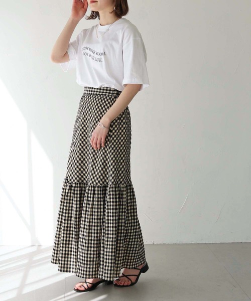 HER CLOSET（ハークローゼット）の「【shemoshelly】WEB限定waveロゴTシャツ（Tシャツ/カットソー・レディース・ブラック/ホワイト・S/M/L）」の6枚目の写真