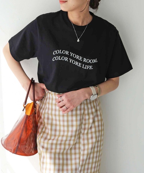 HER CLOSET（ハークローゼット）の「【shemoshelly】WEB限定waveロゴTシャツ（Tシャツ/カットソー・レディース・ブラック/ホワイト・S/M/L）」の5枚目の写真