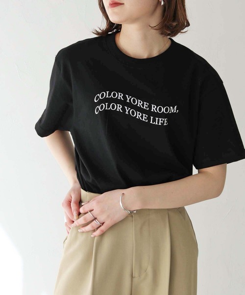 HER CLOSET（ハークローゼット）の「【shemoshelly】WEB限定waveロゴTシャツ（Tシャツ/カットソー・レディース・ブラック/ホワイト・S/M/L）」の7枚目の写真