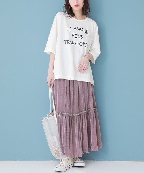 osharewalker（オシャレウォーカー）の「『メローデザインティアードプリーツスカート』（スカート・レディース・ピンク/ブラック・FREE）」の8枚目の写真