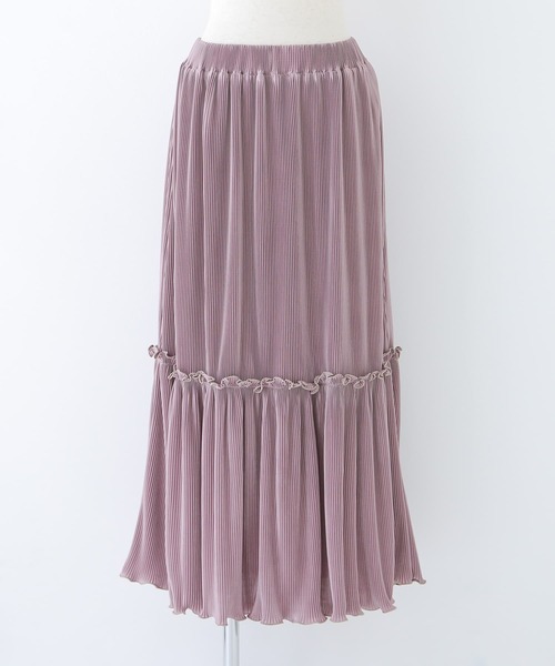 osharewalker（オシャレウォーカー）の「『メローデザインティアードプリーツスカート』（スカート・レディース・ピンク/ブラック・FREE）」の19枚目の写真