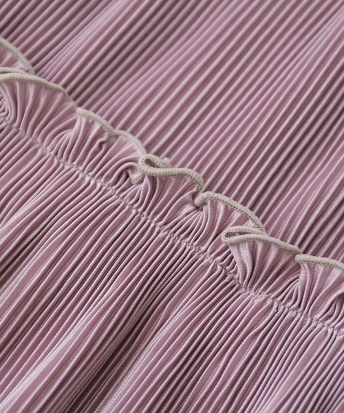 osharewalker（オシャレウォーカー）の「『メローデザインティアードプリーツスカート』（スカート・レディース・ピンク/ブラック・FREE）」の16枚目の写真