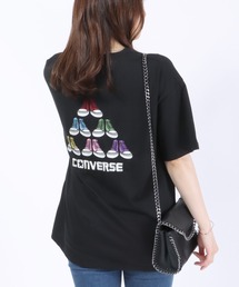 CONVERSE（コンバース）の「CONVERSE（コンバース）ハイカットスニーカーピラミッド刺繍Tシャツ（Tシャツ/カットソー・メンズ）」