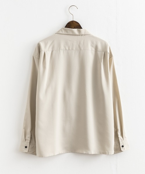 Rocky Monroe（ロッキーモンロー）の「セットアップ オーバーサイズ ビッグ長袖シャツジャケット＆テーパードパンツ（セットアップ・メンズ・オフホワイト/グレイッシュベージュ/ライトカーキ/ブラック/ブルーグレー/ネイビー/ブラウン/チャコール/グレー・M/L/XL）」の14枚目の写真