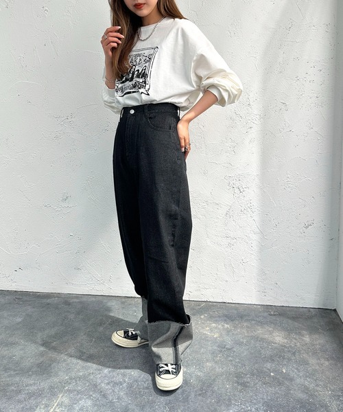 apres jour mignon（アプレジュールミニョン）の「ロックロンT【ZOZOTOWN限定アイテム】（Tシャツ/カットソー・レディース・ナチュラル/ブラック系その他/ブラック/オフホワイト/ホワイト系その他/ネイビー/ダークグリーン・フリー/X-LARGE）」の11枚目の写真