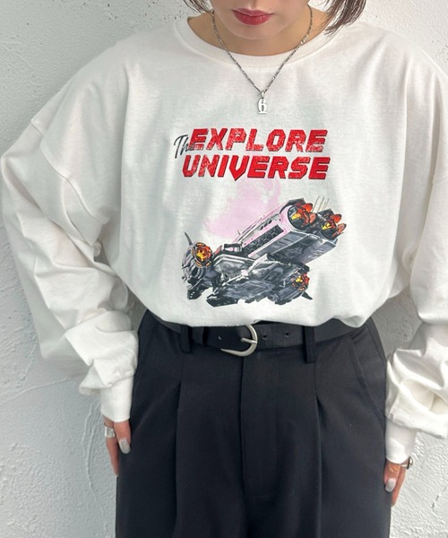 apres jour mignon（アプレジュールミニョン）の「ロックロンT【ZOZOTOWN限定アイテム】（Tシャツ/カットソー・レディース・ナチュラル/ブラック系その他/ブラック/オフホワイト/ホワイト系その他/ネイビー/ダークグリーン・フリー/X-LARGE）」の12枚目の写真