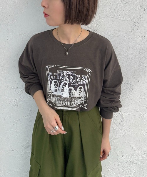 apres jour mignon（アプレジュールミニョン）の「ロックロンT【ZOZOTOWN限定アイテム】（Tシャツ/カットソー・レディース・ナチュラル/ブラック系その他/ブラック/オフホワイト/ホワイト系その他/ネイビー/ダークグリーン・フリー/X-LARGE）」の19枚目の写真