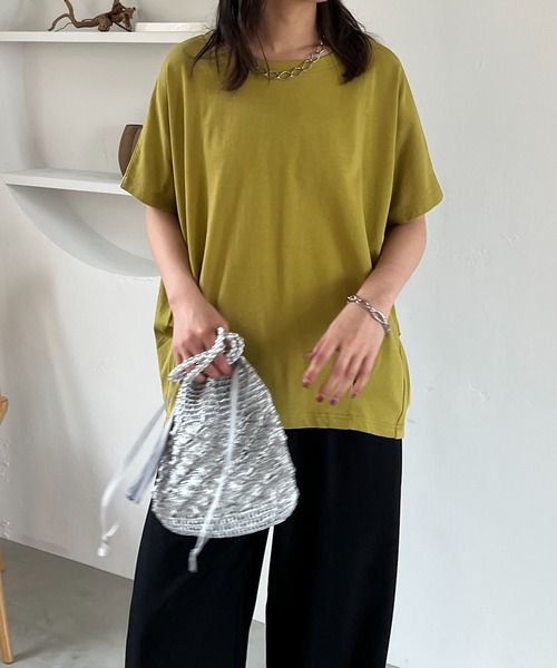 un dix cors(アンディコール)の「接触冷感裾タックプルオーバー(Tシャツ/カットソー・レディース・オフホワイト/グリーン系その他/ブラック・FREE)」の15枚目の写真