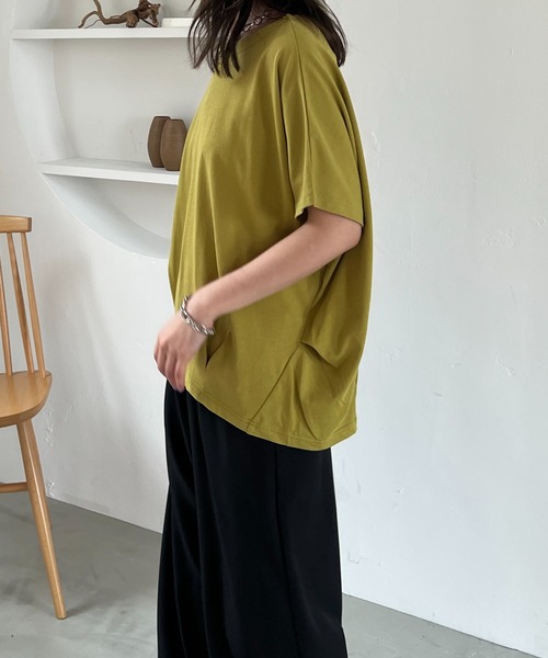 un dix cors(アンディコール)の「接触冷感裾タックプルオーバー(Tシャツ/カットソー・レディース・オフホワイト/グリーン系その他/ブラック・FREE)」の12枚目の写真