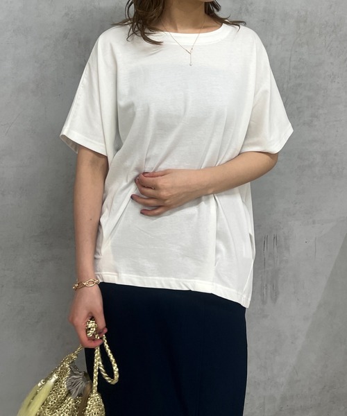 un dix cors(アンディコール)の「接触冷感裾タックプルオーバー(Tシャツ/カットソー・レディース・オフホワイト/グリーン系その他/ブラック・FREE)」の10枚目の写真