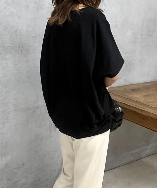 un dix cors(アンディコール)の「接触冷感裾タックプルオーバー(Tシャツ/カットソー・レディース・オフホワイト/グリーン系その他/ブラック・FREE)」の11枚目の写真