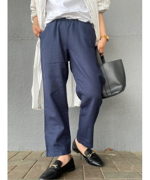 HONEYSUCKLE ROSE（ハニーサックルローズ）の「【HONEYSUCKLE ROSE】サラサラリネン混イージーパンツ（その他パンツ・レディース・ブラック/グリーン/ネイビー/キナリ/イエロー・L/S/M）」の2枚目の写真