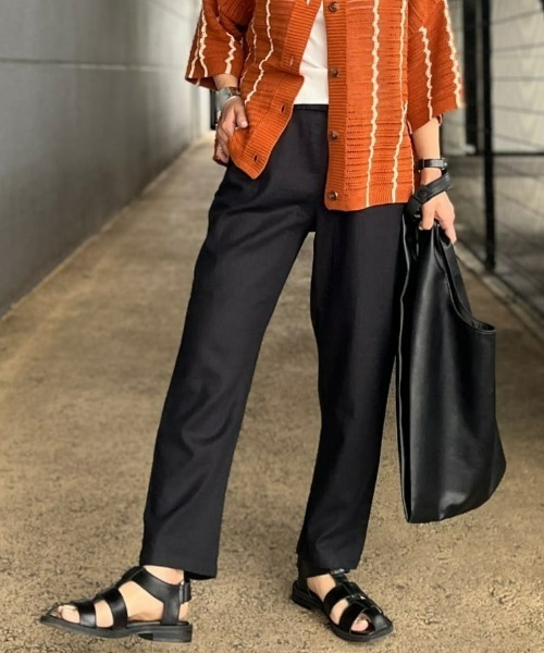 HONEYSUCKLE ROSE（ハニーサックルローズ）の「【HONEYSUCKLE ROSE】サラサラリネン混イージーパンツ（その他パンツ・レディース・ブラック/グリーン/ネイビー/キナリ/イエロー・L/S/M）」の4枚目の写真