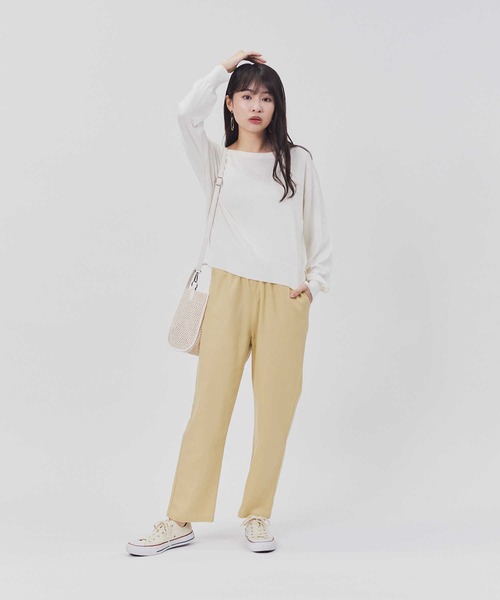 HONEYSUCKLE ROSE（ハニーサックルローズ）の「【HONEYSUCKLE ROSE】サラサラリネン混イージーパンツ（その他パンツ・レディース・ブラック/グリーン/ネイビー/キナリ/イエロー・L/S/M）」の8枚目の写真