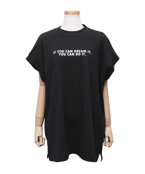 reca（レカ）の「フレンチスリーブロゴTシャツ（Tシャツ/カットソー・レディース・ブラック/オフホワイト/グレイッシュベージュ・FREE）」の5枚目の写真