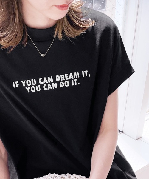 reca（レカ）の「フレンチスリーブロゴTシャツ（Tシャツ/カットソー・レディース・ブラック/オフホワイト/グレイッシュベージュ・FREE）」の7枚目の写真