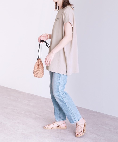 reca（レカ）の「フレンチスリーブロゴTシャツ（Tシャツ/カットソー・レディース・ブラック/オフホワイト/グレイッシュベージュ・FREE）」の15枚目の写真