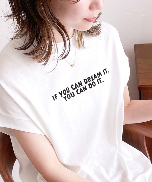 reca（レカ）の「フレンチスリーブロゴTシャツ（Tシャツ/カットソー・レディース・ブラック/オフホワイト/グレイッシュベージュ・FREE）」の18枚目の写真