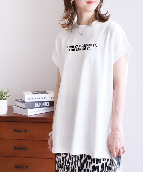 reca（レカ）の「フレンチスリーブロゴTシャツ（Tシャツ/カットソー・レディース・ブラック/オフホワイト/グレイッシュベージュ・FREE）」の19枚目の写真