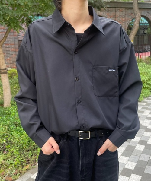 セール】ストライプ/無地ワンポイントシャツ（シャツ/ブラウス