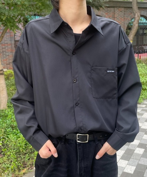 セール】ストライプ/無地ワンポイントシャツ（シャツ/ブラウス