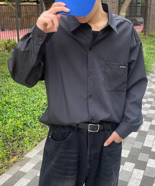 セール】ストライプ/無地ワンポイントシャツ（シャツ/ブラウス