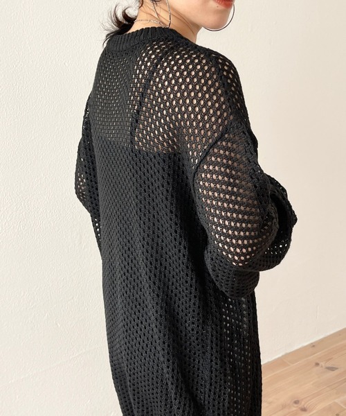 wee9s(ウィークス)の「super loose mesh knit / スーパールーズメッシュニットトップス(Tシャツ/カットソー・レディース・ブラック/アイボリー・FREE)」の7枚目の写真