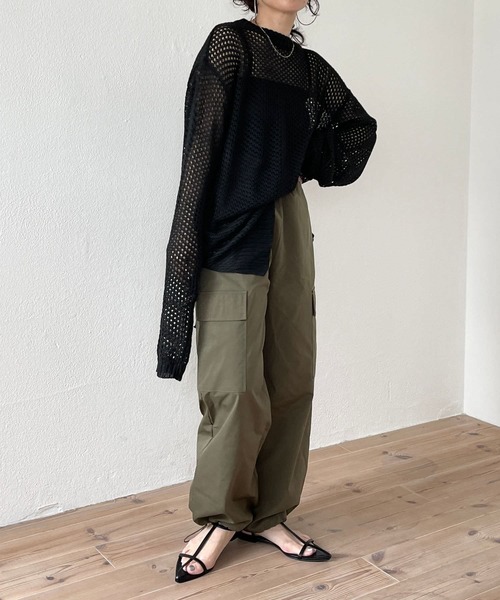 wee9s(ウィークス)の「super loose mesh knit / スーパールーズメッシュニットトップス(Tシャツ/カットソー・レディース・ブラック/アイボリー・FREE)」の15枚目の写真