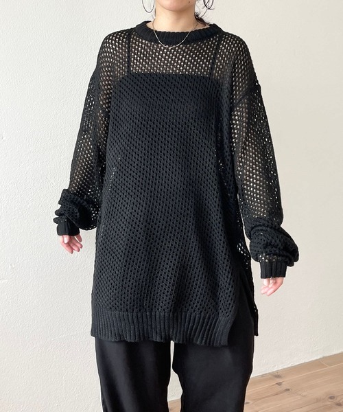 wee9s(ウィークス)の「super loose mesh knit / スーパールーズメッシュニットトップス(Tシャツ/カットソー・レディース・ブラック/アイボリー・FREE)」の19枚目の写真